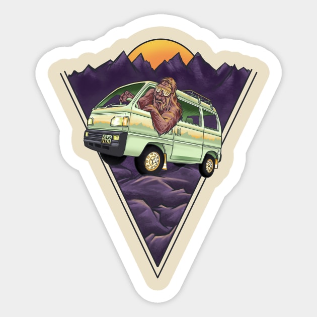 Sasquatch Acty Van Life Sticker by Jonesntees